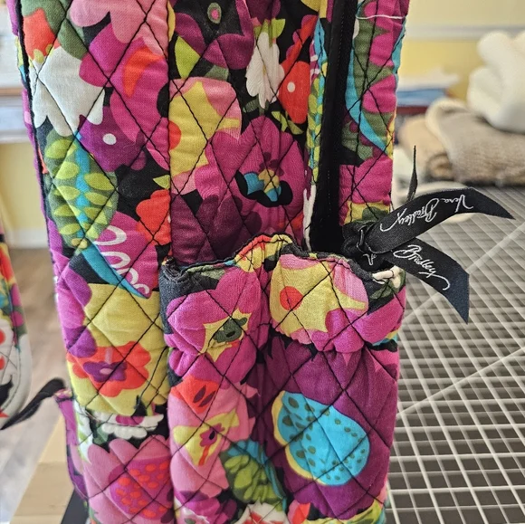 Multicolored Floral Lrg Vera Bradley Double Zip Backpack In Va Va Bloom Pattern - Picture 12 of 12